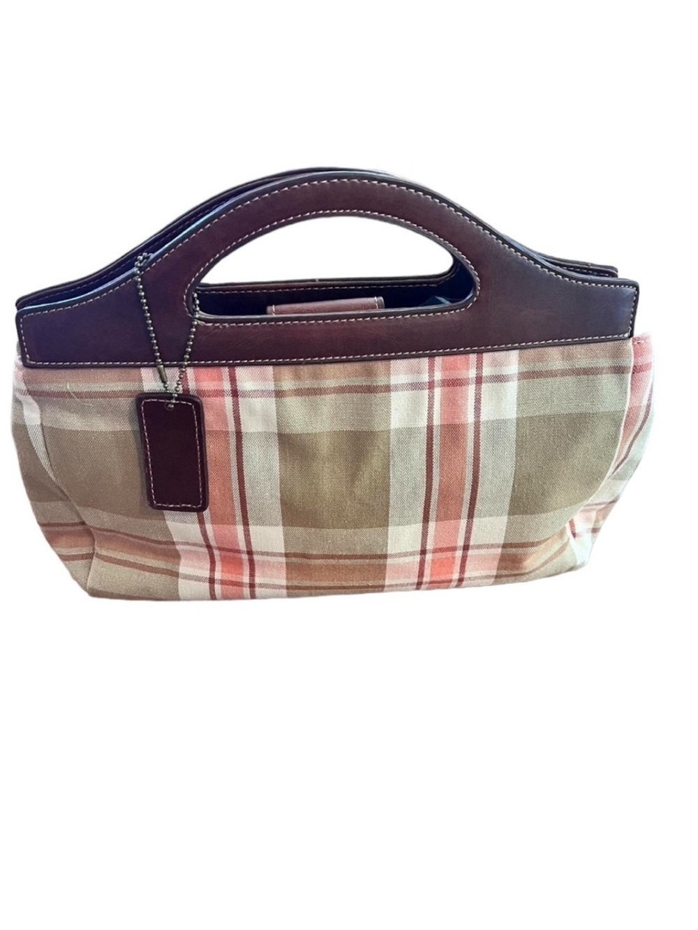 NWOT Relic Green Pink Plaid Handbag Preppy Coastal Chic
